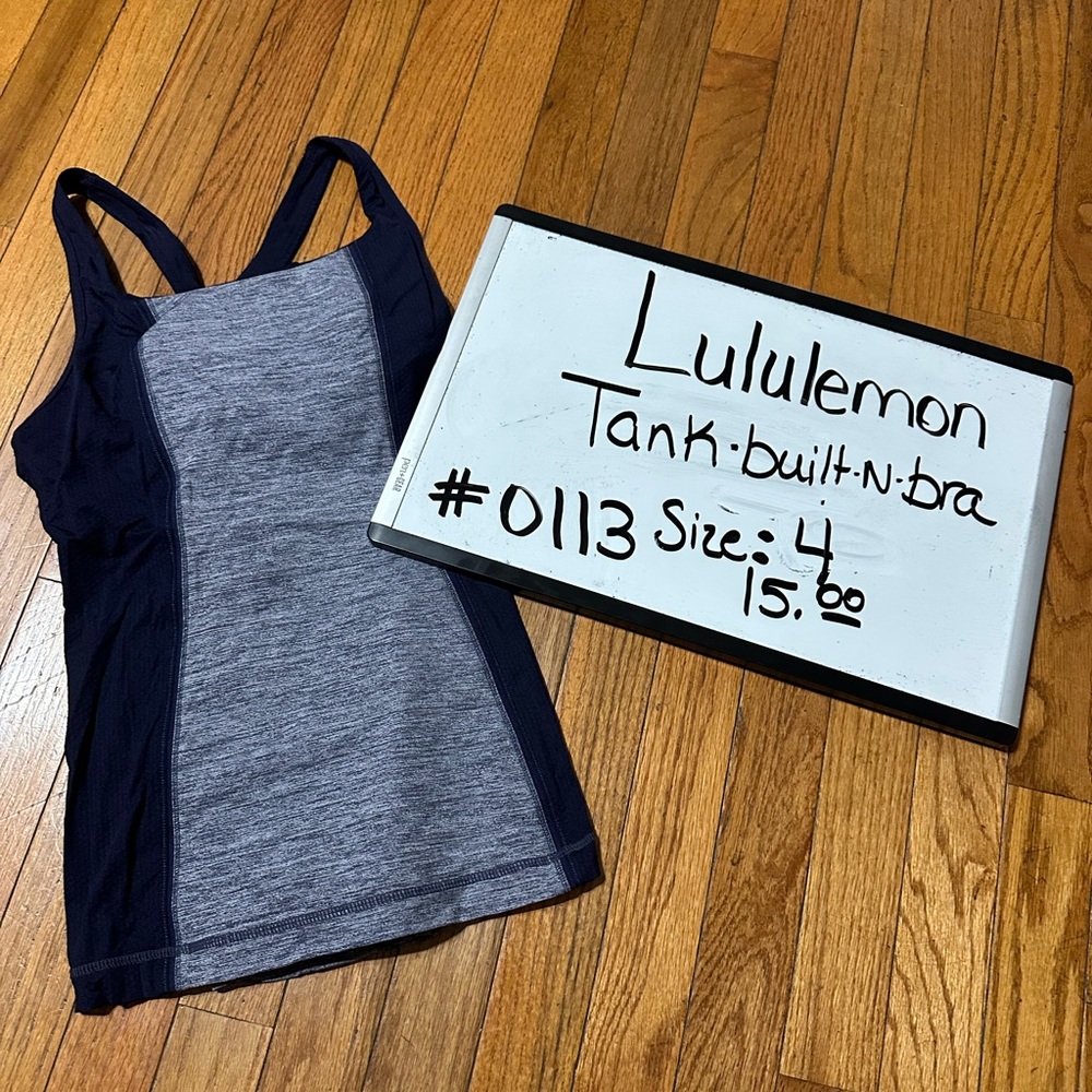 Lululemon Athletica Navy and Gray Tank Top